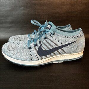 Nike‎ Flyknit Streak Mens size 8.5 Blue Racing Road Running shoes 835994-401